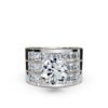 925 Sterling Silver Triple Shank Diamond Ring - Image 6