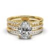 925 Sterling Silver Tripple Row Band Diamond Engagement Ring