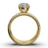 925 Sterling Silver Tripple Row Band Diamond Engagement Ring - Image 3