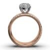 925 Sterling Silver Tripple Row Band Diamond Engagement Ring - Image 7