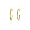 925 Sterling Silver Tsavorite C-Hoop Earrings