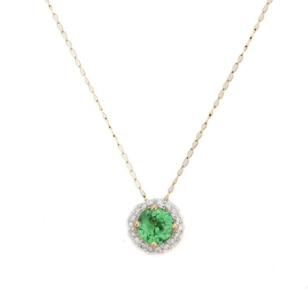925 Sterling Silver Tsavorite Pendant Necklace