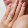 Tulip shape engagement ring with premium CZ centre stone