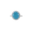 925 Sterling Silver Turquoise And Diamond Ring
