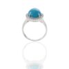 925 Sterling Silver Turquoise And Diamond Ring - Image 6