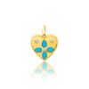 925 Sterling Silver Turquoise and Ruby Double Sided Heart Pendant
