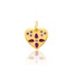 925 Sterling Silver Turquoise and Ruby Double Sided Heart Pendant - Image 3