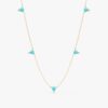 925 Sterling Silver Turquoise Diamond Station Necklace