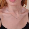 925 Sterling Silver Turquoise Diamond Station Necklace - Image 3