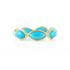 925 Sterling Silver Turquoise Eternity Band with marquise stones