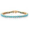 925 Sterling Silver Turquoise Eternity Bracelet