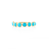 Sterling silver half eternity ring with round turquoise stones