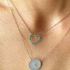 925 Sterling Silver Turquoise Heart Necklace - Image 2