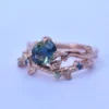 925 Sterling Silver Twig Leaf Engagement Ring