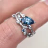 925 Sterling Silver Twig Leaf Engagement Ring - Image 2