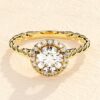Twisted Band 2ct Diamond Engagement Halo Ring