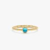 925 Sterling Silver Twisted Band Turquoise Ring
