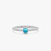 925 Sterling Silver Twisted Band Turquoise Ring - Image 2