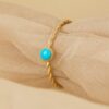 925 Sterling Silver Twisted Band Turquoise Ring - Image 3