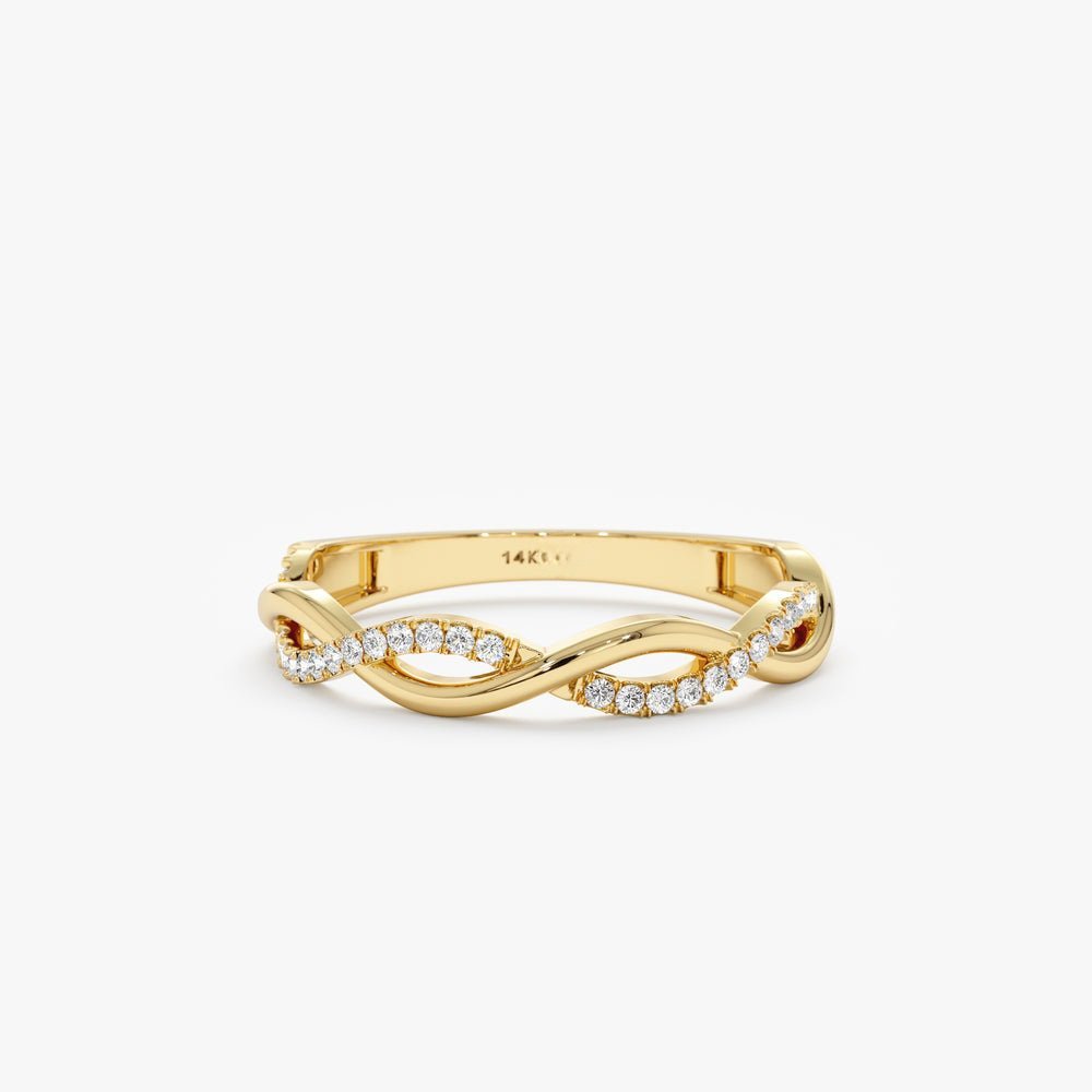 925 Sterling Silver Twisted Diamond Half Eternity Ring