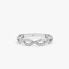 925 Sterling Silver Twisted Diamond Half Eternity Ring - Image 2