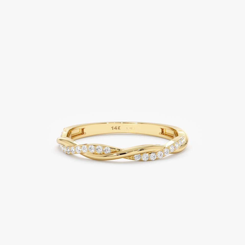 925 Sterling Silver Twisted Diamond Ring