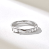 925 Sterling Silver Twisted Eternity Baguette Diamond Ring - Image 5