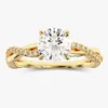 925 Sterling Silver Twisted Side Stone Diamond Engagement Ring 1 CT Promise Ring