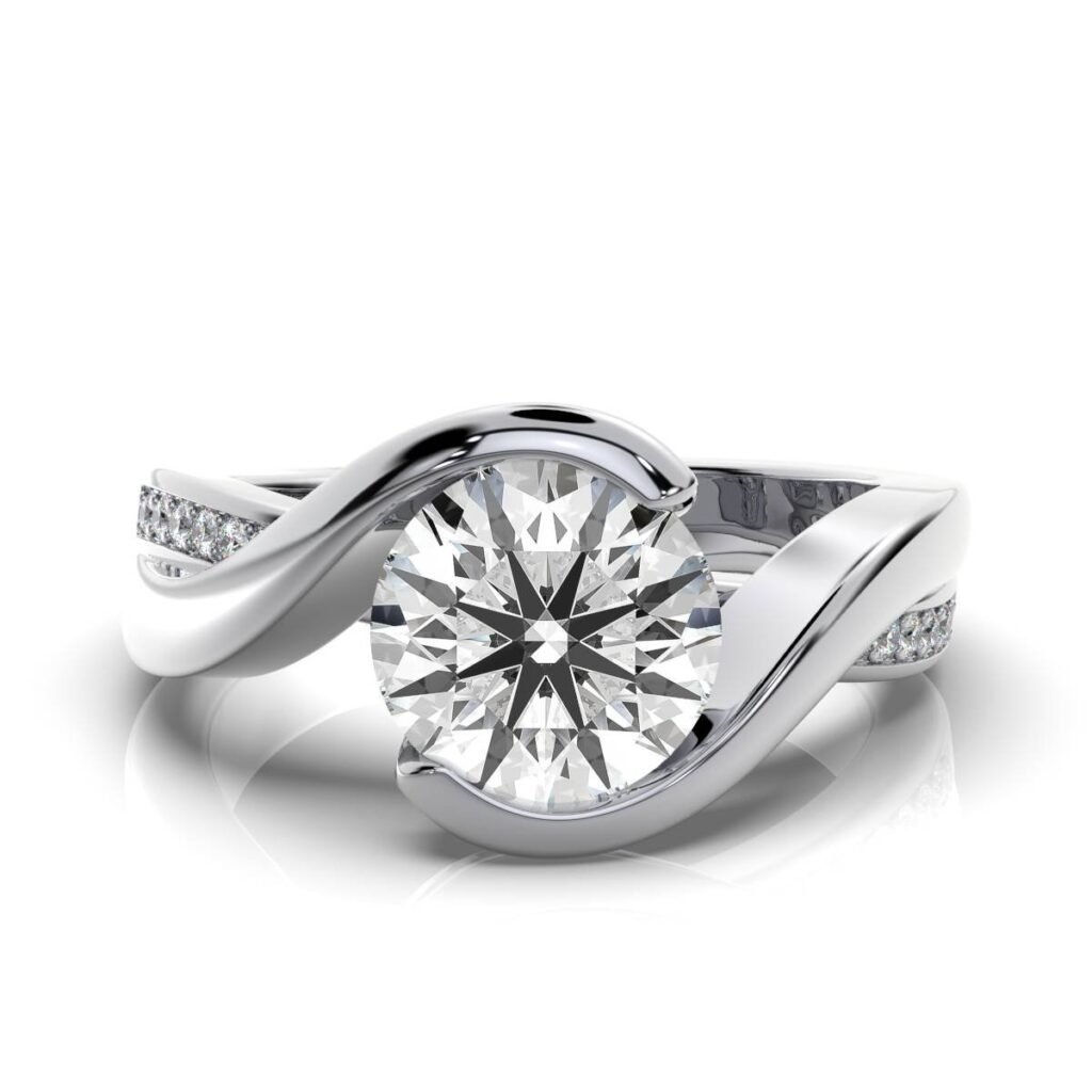 925 Sterling Silver Twisted Vine Diamond Ring