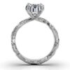 925 Sterling Silver Twisted Vines Three Stone Round Diamond Engagement Ring - Image 3