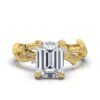 925 Sterling Silver Twisted Vines Three Stone Round Diamond Engagement Ring - Image 6