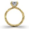 925 Sterling Silver Twisted Vines Three Stone Round Diamond Engagement Ring - Image 7