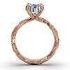 925 Sterling Silver Twisted Vines Three Stone Round Diamond Engagement Ring - Image 9