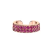 925 Sterling Silver Two row ruby ear cuffs