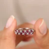 Statement ring with alternating marquise and round stones