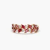 Gold-plated ring with 0.50 ct ruby and 0.15 ct diamond