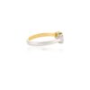 925 Sterling Silver Two Stone Emerald & Diamond Ring - Image 3