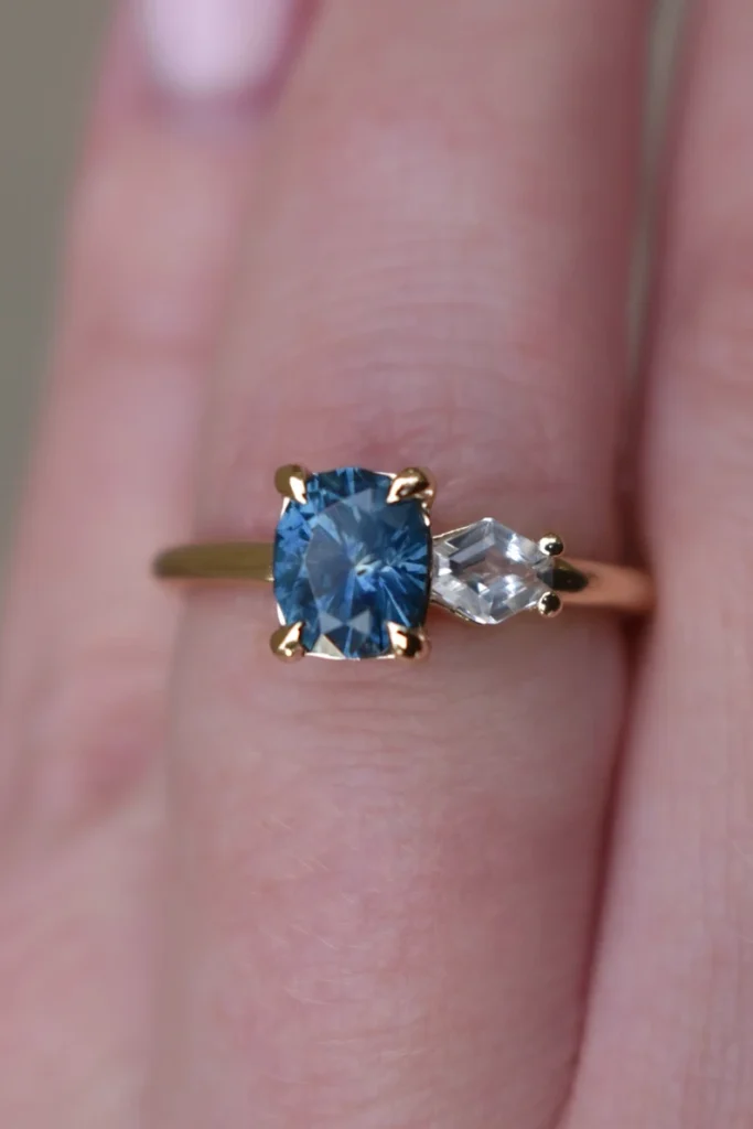 925 Sterling Silver Two Stone Engagement Ring
