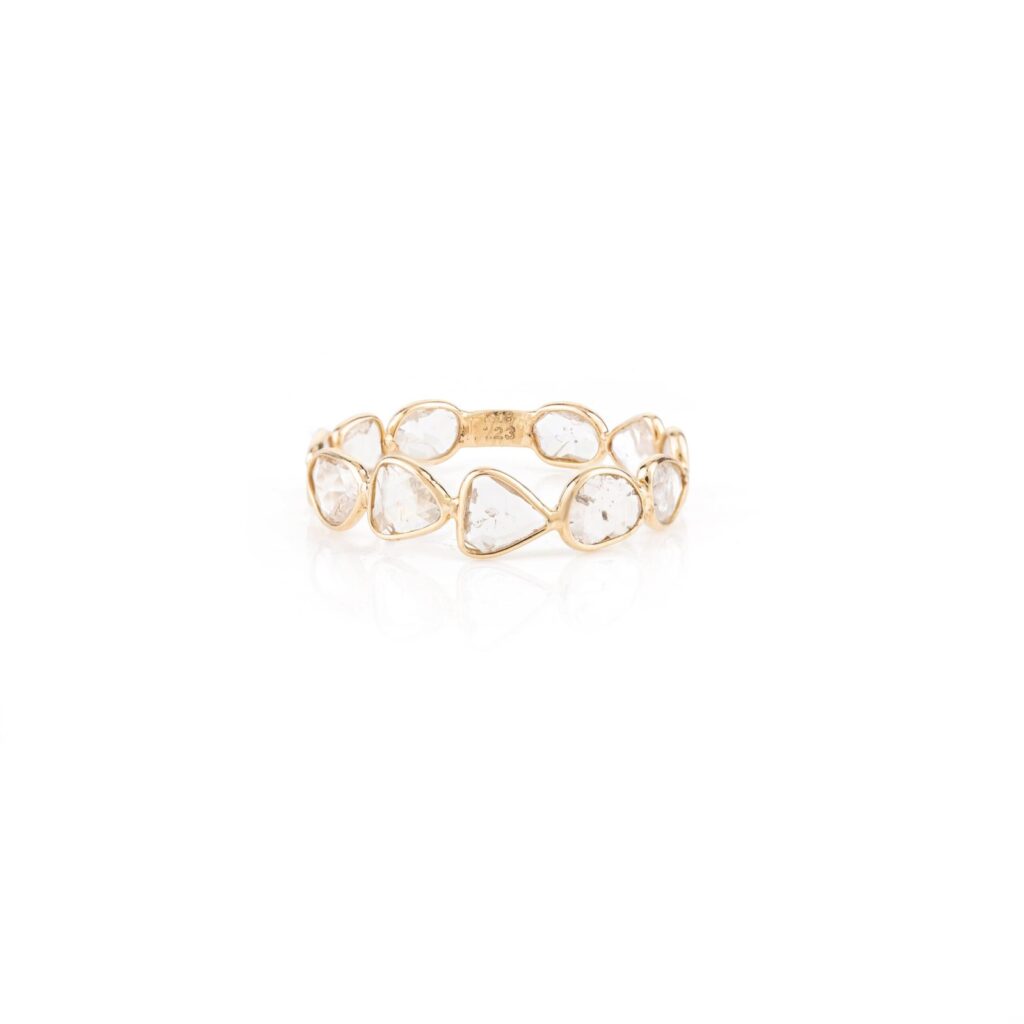 925 Sterling Silver Uncut Diamond Eternity Band