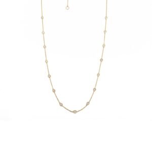 925 Sterling Silver Uncut Diamond Station Necklace
