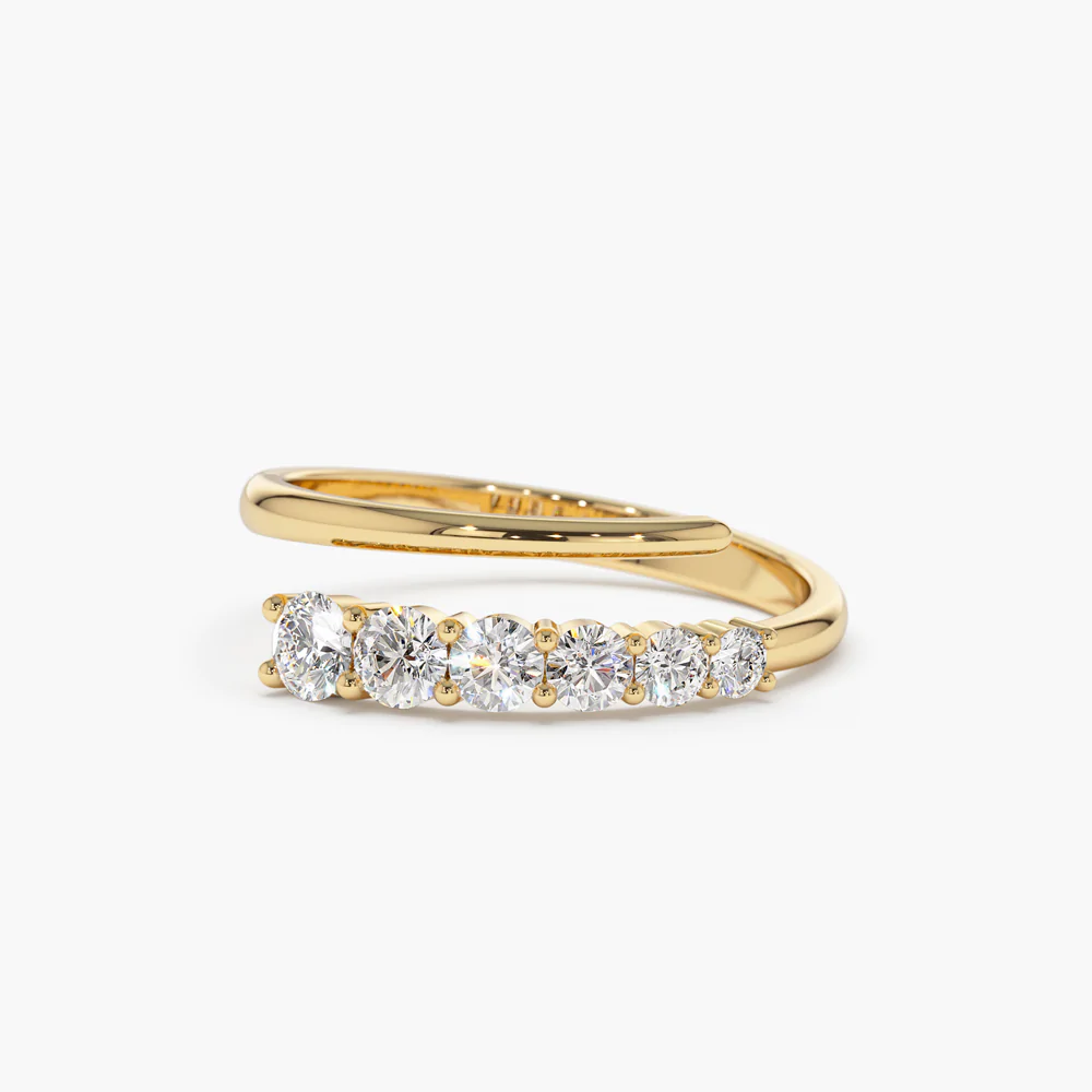 925 Sterling Silver Unique Crossover Diamond Statement Ring for women