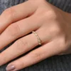 Unique anniversary ring with refined asymmetrical stone pattern