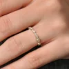 Elegant anniversary ring with balanced round stone arrangement