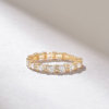 Unique marriage ring with bright CZ Diamond sparkle across the band