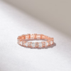 Elegant women’s marriage ring with continuous pave-set CZ accents