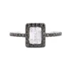 925 sterling silver ring with white and black stone accents