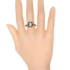 Bold ring with contrasting white and dark stones