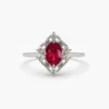 Gold-plated sterling silver ring with a bold ruby design