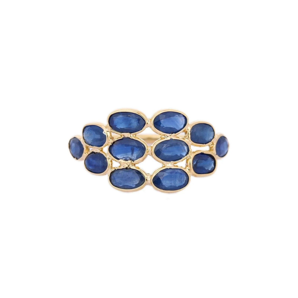 925 Sterling Silver Unique Sapphire Ring