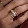 Delicate star band with polished gold-plated finish